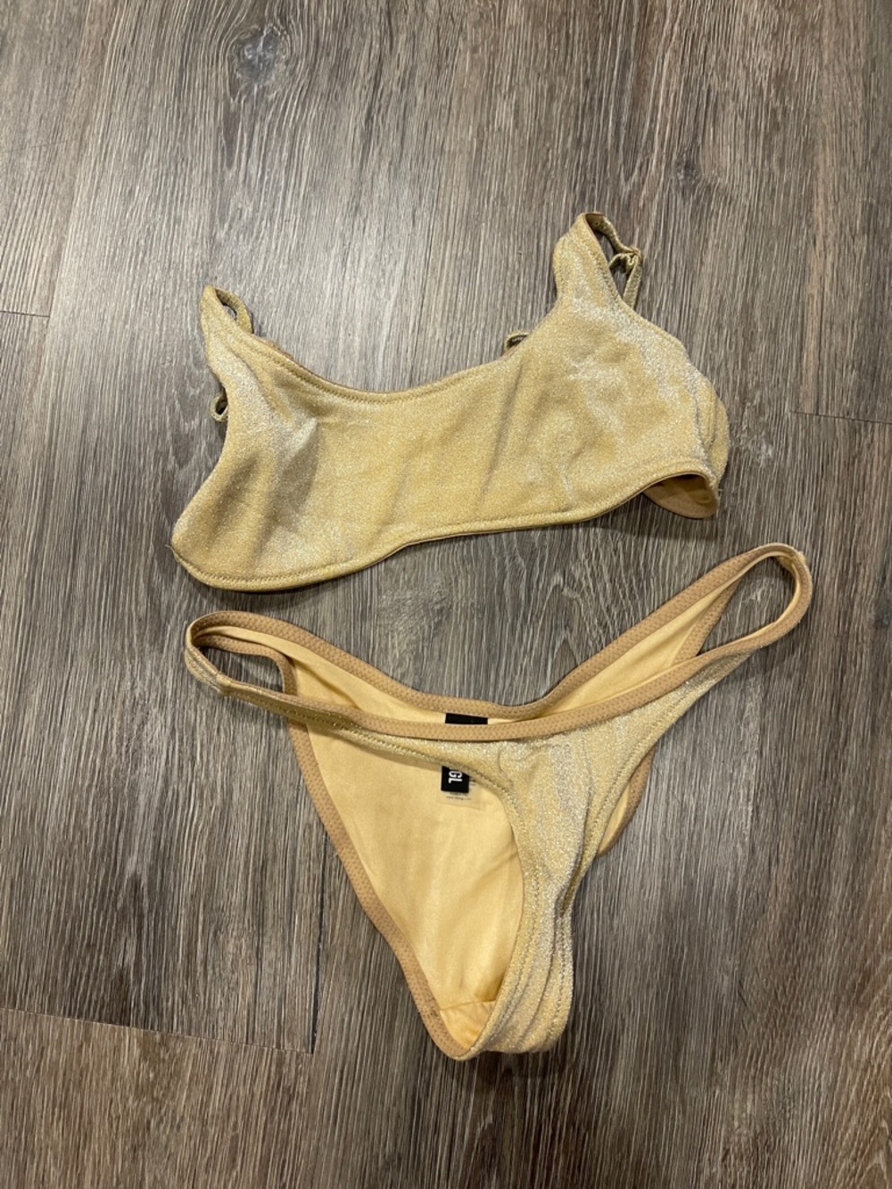 triangl swimwear Shimmery Gold Bikini Set